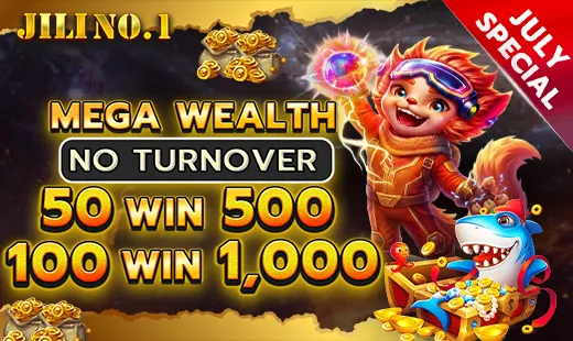 JILINo1 Mega Wealth no-turnover deposit bonus tiers